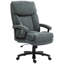 Grande et grande chaise de bureau, jusqu'à 450 lb Chaise de bureau robuste à haut dossier avec roues pivotantes, fauteuil de direction pour personnes lourdes, gris