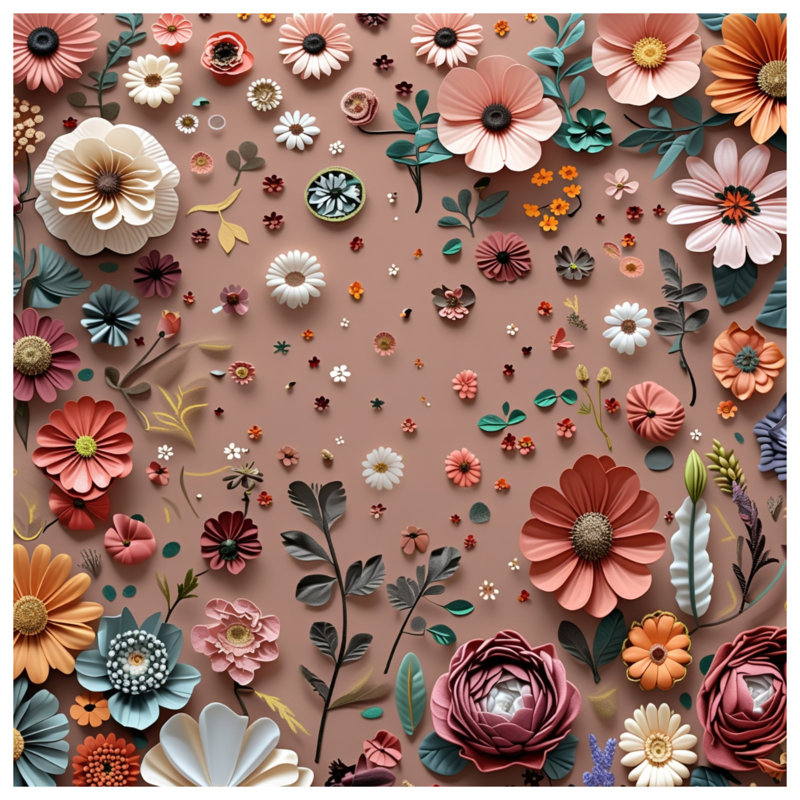 Coussin Floral, 14 X 14 pouces