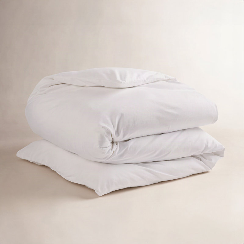 Cloud Modern & Contemporary Cotton Flannel Duvet Cover, Full/Queen Duvet Cover, Alpine White