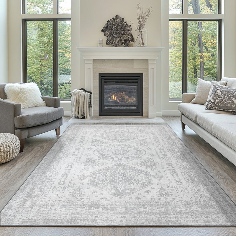 Tapis gris antidérapant Agora, Tapis de couloir de 2 pi x 7 pi