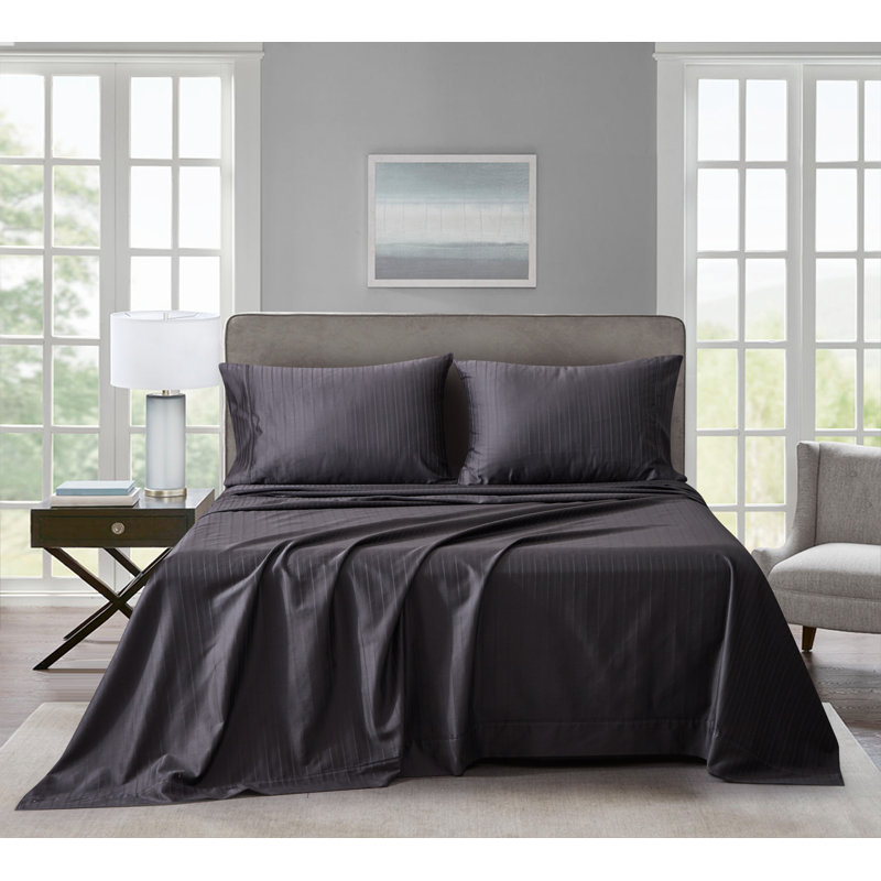 Ensemble de 4 pièces de chambre d'amis 100% coton, Ensemble de draps pour grand lit + drap-housse + 2, Blanc