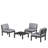 3 - Person Modular Patio Conversation Sets With Cushions, 4-Piece Outdoor All-Weather Waterproof HIPS Sofa Seating Group, Black-1633014493-1633014490