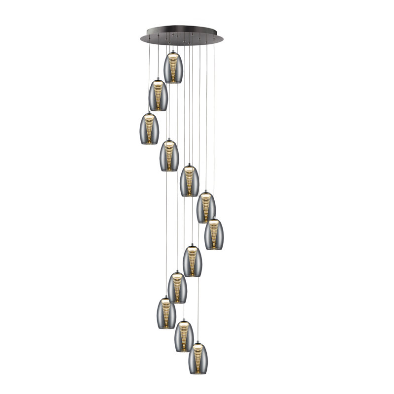 Boerner 12 - Light Chrome LED Cluster Pendant