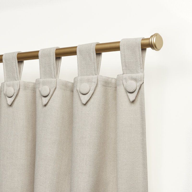 Nicole Miller New York Peterson Cotton Blend Tuxedo Tab Top Light Filtering Curtain Panels, Natural, 54" W x 96" L