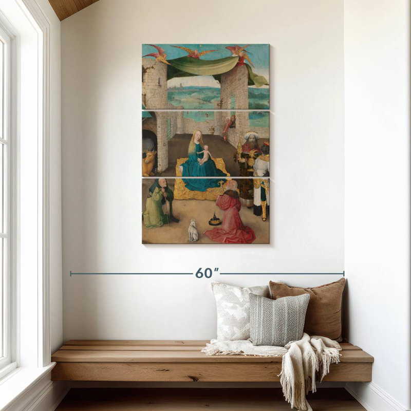 Leisha l'adoration des mages 1475, H 45 po x l 28 po