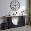 Console moderne minimaliste avec base en arche et plateau en bois, parfaite pour les petits espaces et une utilisation polyvalente