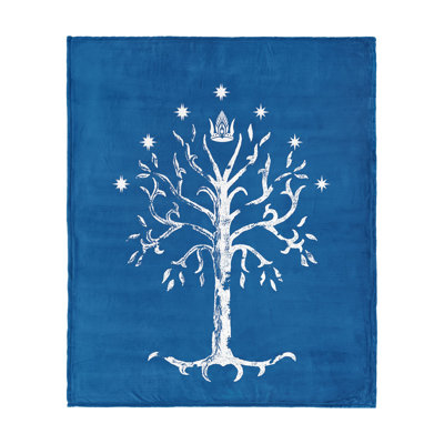 Plaid imprimé Arbre du Gondor 117 x 152 cm, 100 % polyester, doux, confortable, léger et décoratif
