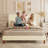 Full Bed Frame, Boucle Upholstered Platform Bed with Wingback Headboard, Strong Wooden Slats Support, Noise-Free Mattress Foundation, No Box Spring Needed, Easy Assembly, Beige-128203732-128203733