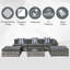 Gennett 6 Pieces Rattan Garden Furniture Set 5 Seater Sofa Set Grey