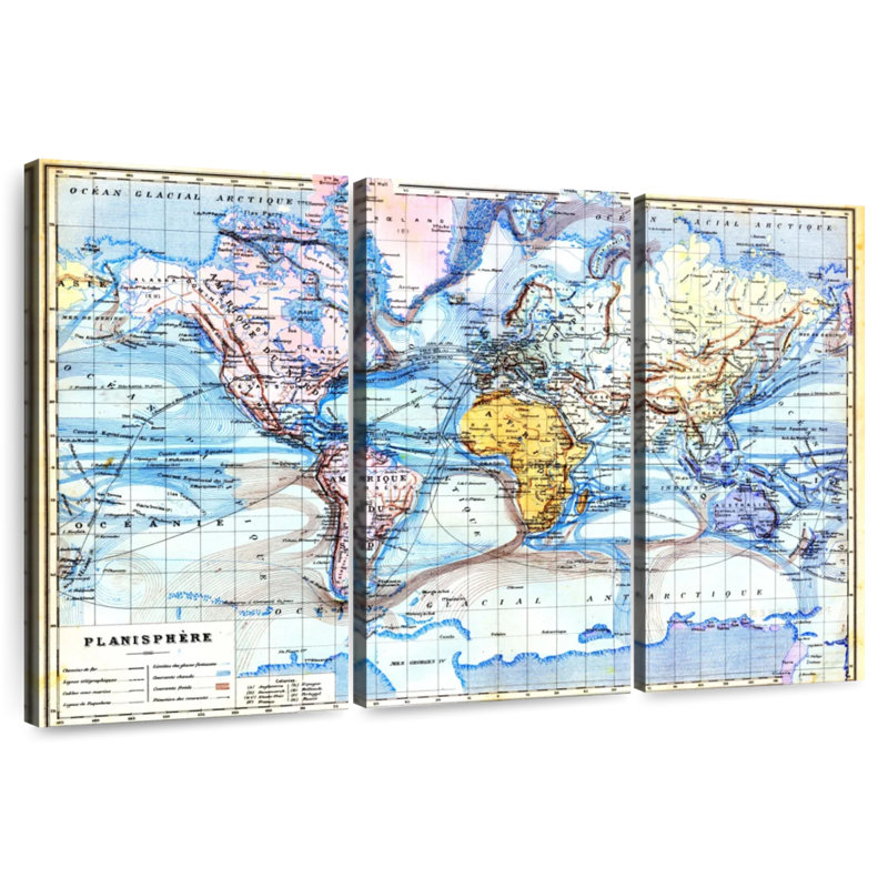 Aletra Planisphere Old Map, 24" H x 38" W