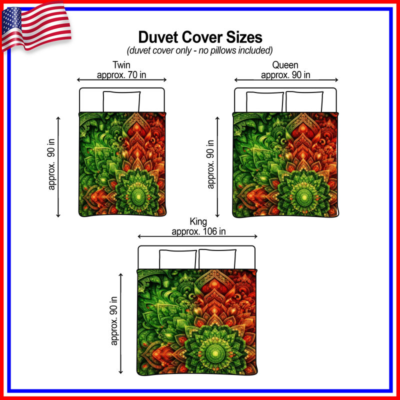 Intricate Mandala Pattern Duvet Covers, Queen