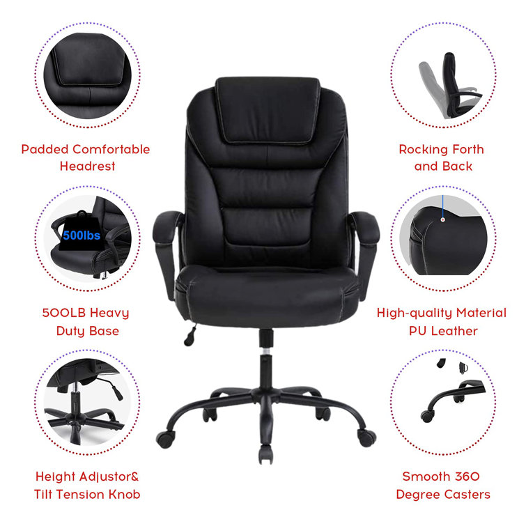 Inbox Zero Hristos Home Office Chair, 400LBS Big and Tall Heavy Duty  Design, Ergonomic High Back Cushion Lumbar Back Support & Reviews