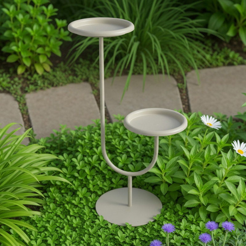 Support rond pour plante à 2 niveaux