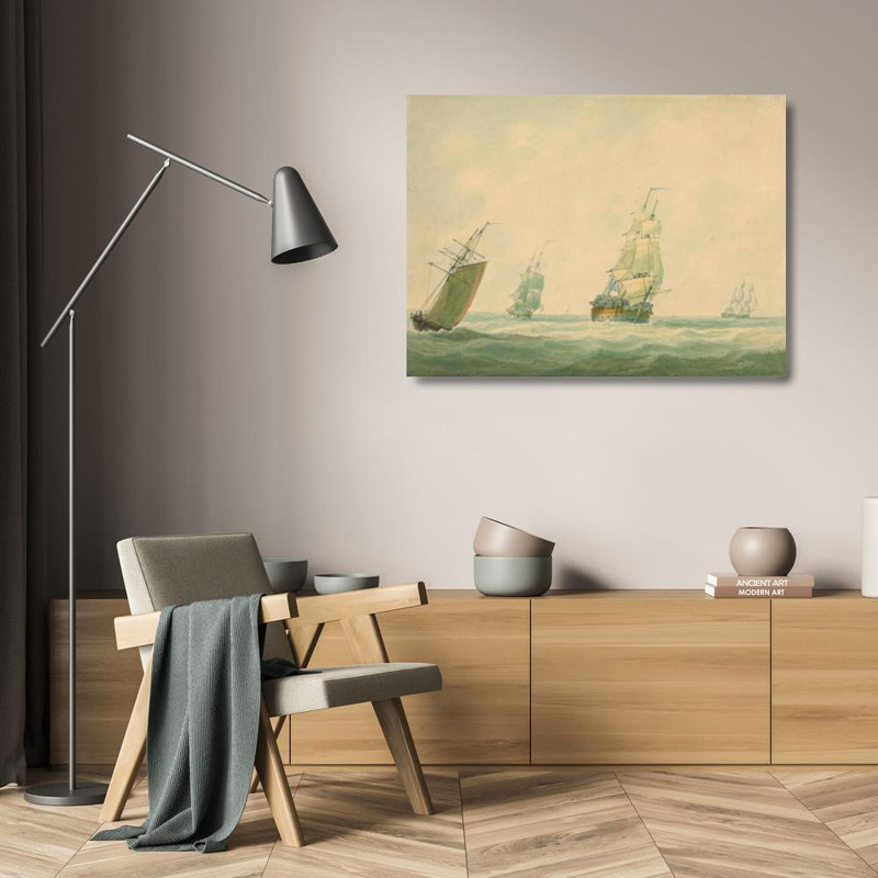 «A Two-Decker and Autre gratuite Offshore» par Nicholas Pocock - Art mural sur toile tendue avec châssis, H 24 po x l 17 po