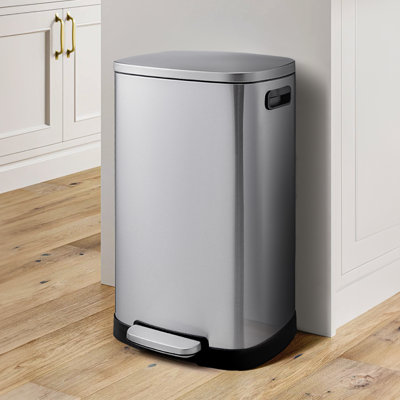 50L Stainless Steel Step Open Trash Can