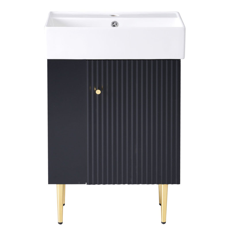 21.6"  Bathroom vanity, Black