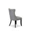Ensemble de 14 tables de salle à manger comprenant une table de cuisine rectangulaire moderne, une table basse et 12 chaises revêtues de tissu en polyester gris clair, noir brossé-122201391