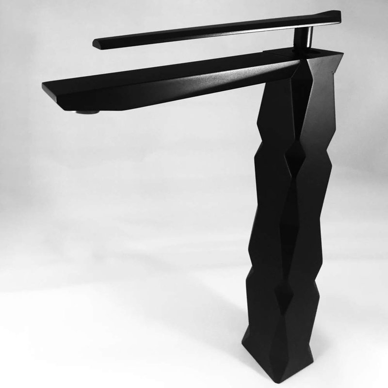 Ikon High Luxury Vessel Sink Bathroom Faucet, Black
