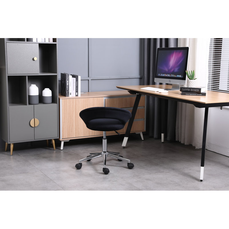 Chaise de travail en velours, Noir