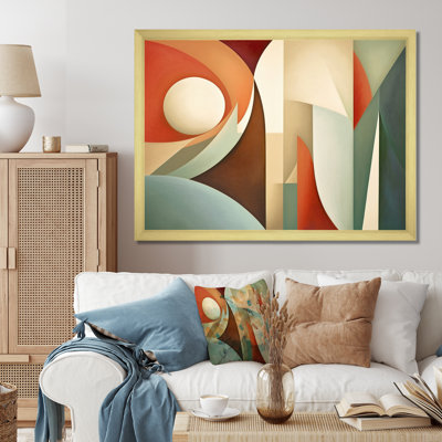 Visions symétriques orange et vertes - formes abstraites, art mural