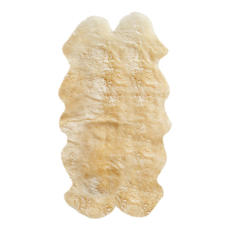 Tapis beige en peau de mouton Chatterton, Nouveauté 4 pi x 6 pi