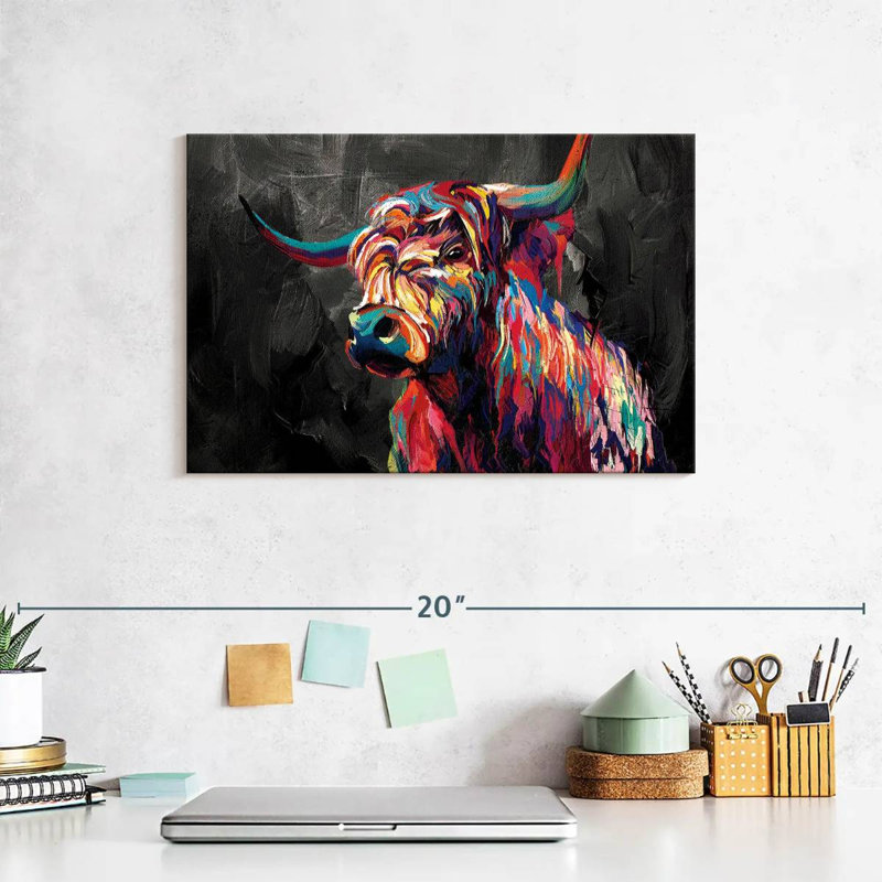 " Cow Abstract " by Jude A, 8" H x 12" W x 1" D