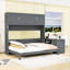 Grand lit escamotable mural avec bureau, armoires de rangement et tablettes-1004277195