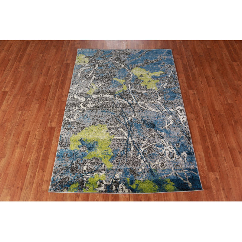 Modern Abstract Transitional Turkish Rug 4x6