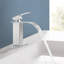 Robinet de salle de bain à poignée simple, poignée simple, acier inoxydable, chrome-118610643