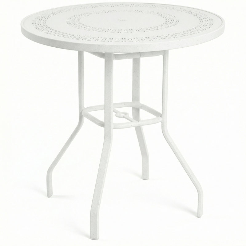 Table de balcon ronde Aston, Blanc rivière