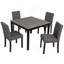Ensemble de table de salle à manger 5 pièces avec 4 chaises, ensemble de table de salle à manger pour 4 avec chaises, ensemble de table de salle à manger en bois pour cuisine, salle à manger, gris clair et noir deux tons