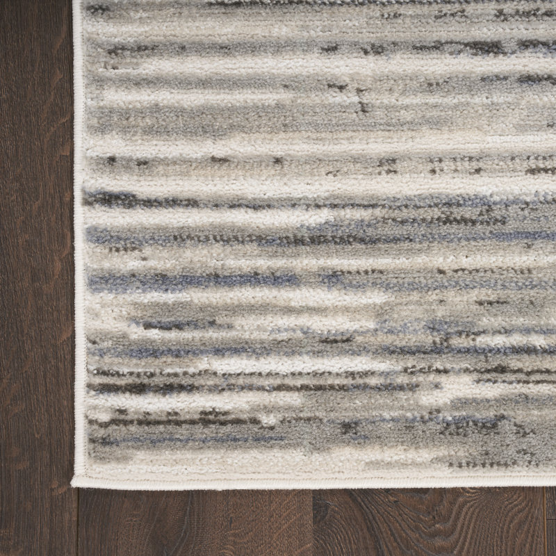 Tapis abstrait en polyester / polypropylène tissé à la machine Cynai, Tapis de couloir 2 pi 2 po x 7 pi 6 po