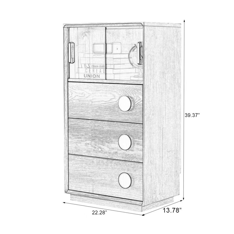 Vitrines en bois massif Burlywood, Burlywood