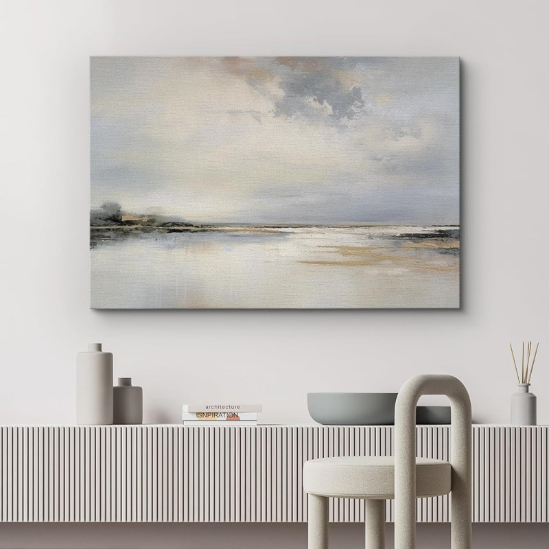 «Minimal Landscape Storm Cloud Reflection Nature Fine Art», art mural grand, chambre à coucher, bureau sur toile