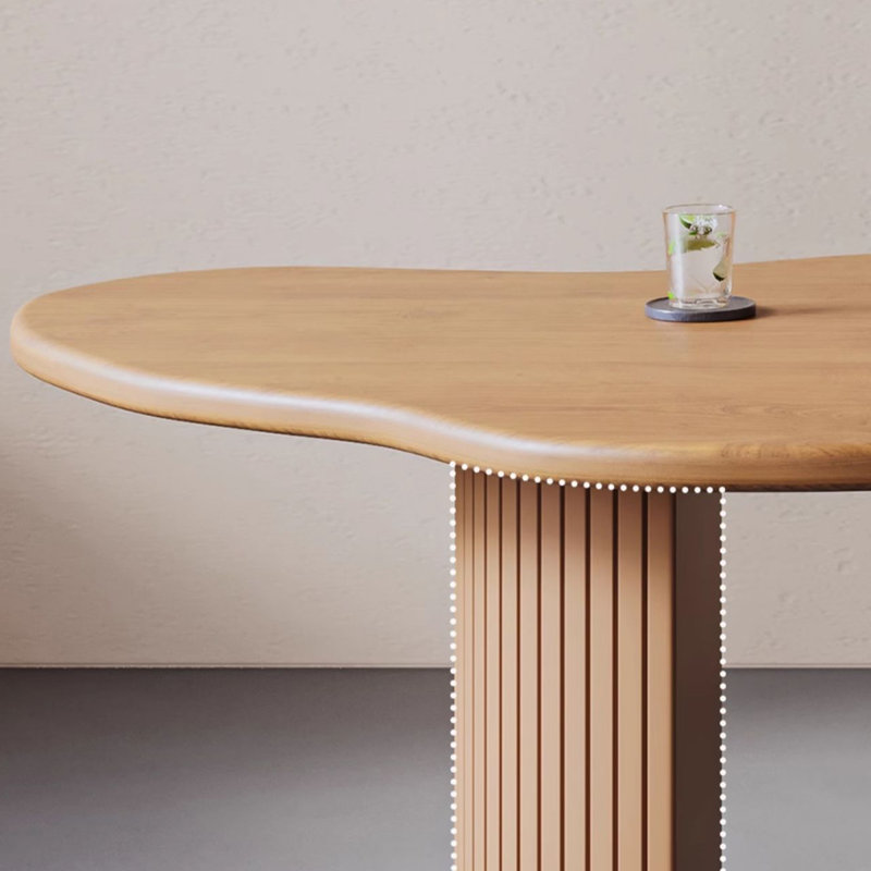 Simple and unique-shaped desk, 29.53" H x 86.61" W x 35.43" D
