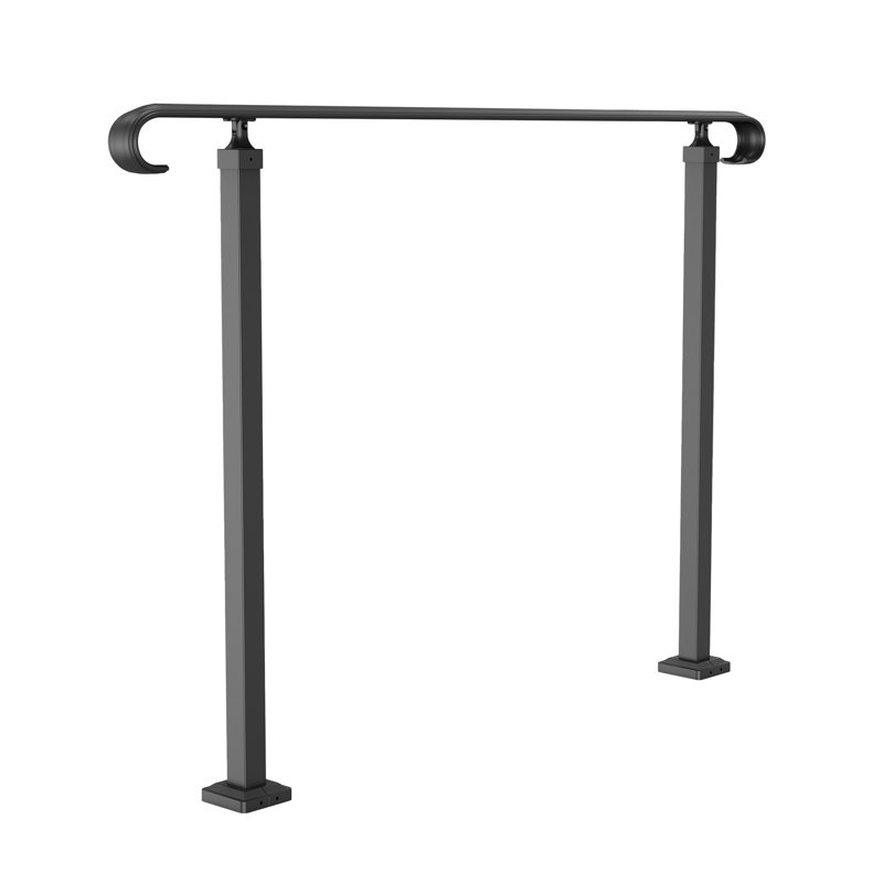 Rampe d'escalier extérieure pour marches en béton, balustrade en fer forgé avec réglage de la hauteur flexible pour 3 à 5 marches