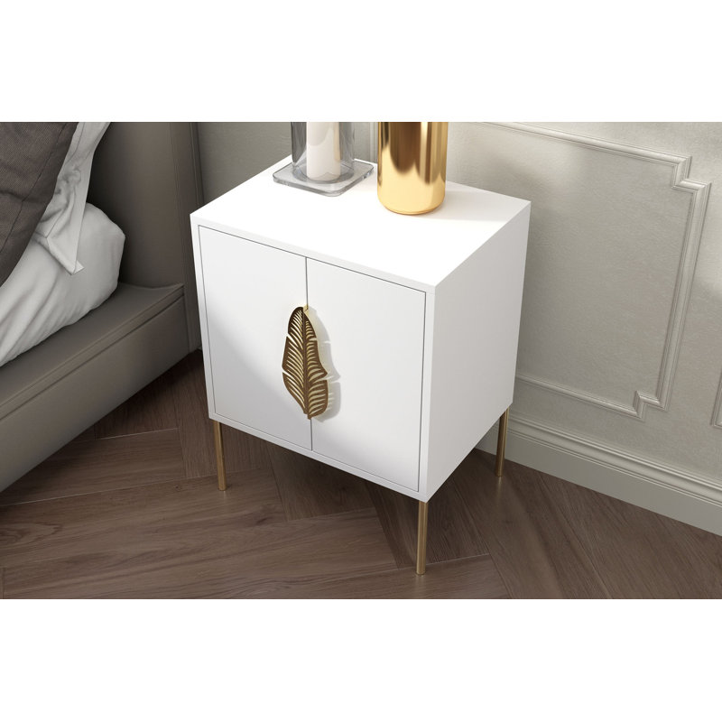 Phillipsburg 54cm W Manufactured Wood Bedside Table, White