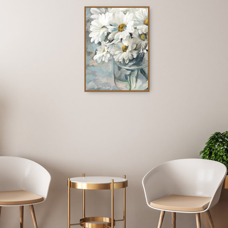 Large White Daisy Bouquet Canvas Art Print