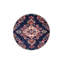 Tapis bleu lavable décoratif à base géométrique tissé traditionnel-76473901