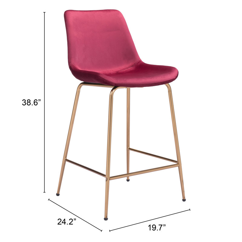 Tabouret Tony, Rouge, Tabouret de comptoir (hauteur d'assise 26,4 po)