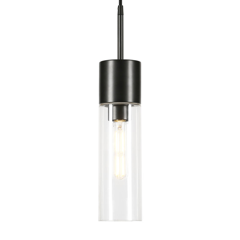 1 - Light Gold Single Pendant, Black