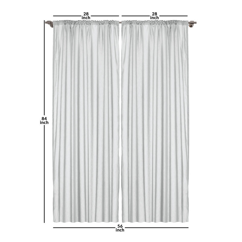 Leopard Print Blue and White Polyester Rod Pocket Curtain Panels, 84"