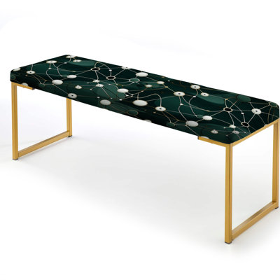 Wenlock - Marble Upholstered Gold Bench