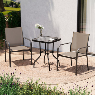 3 Pieces Outdoor PVC-coated polyester Bistro Set