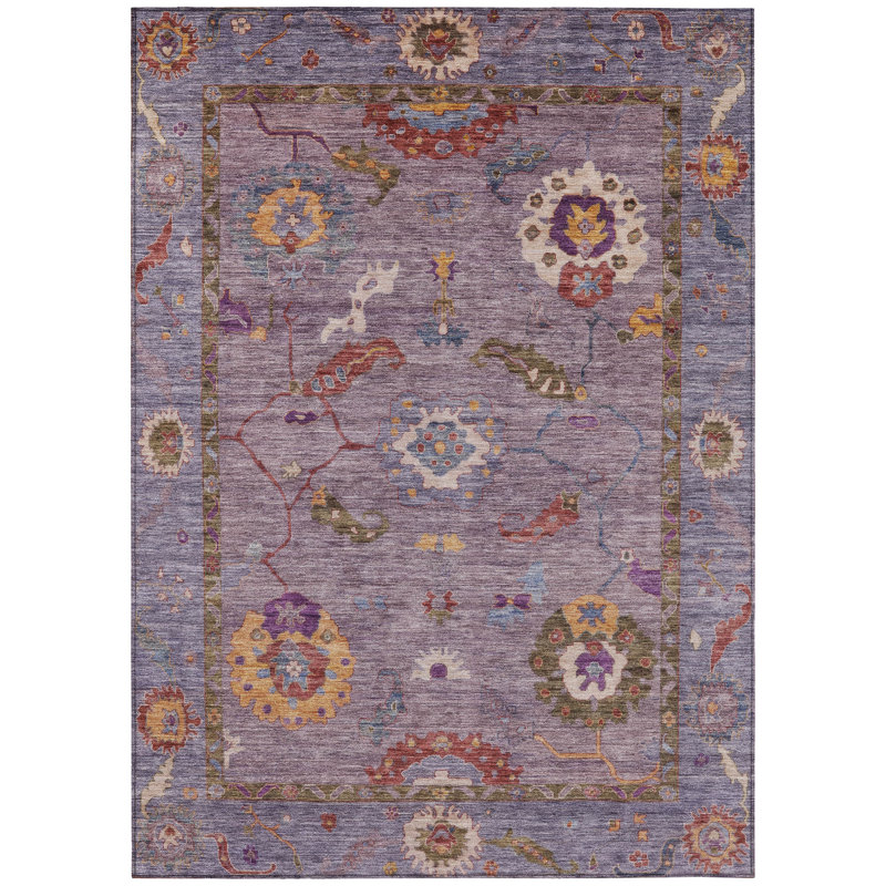 Machine Washable Indoor/Outdoor Kaczor ACN2229 Global Rug, Rectangle 10' x 14'