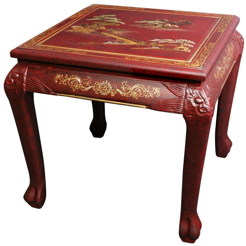 Dhruvin Solid Wood End Table, Red