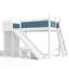 Solid Wood Loft Bed with Integrated Storage and Detachable Slide-471391186