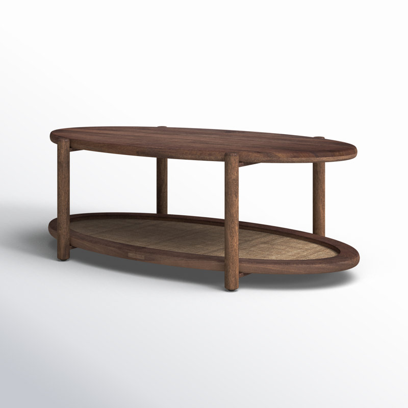 Avalon Walnut And Cane Coffee Table