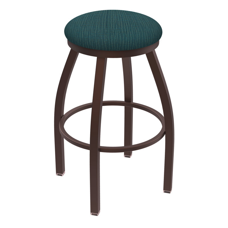 Cragin Swivel Upholstered Counter Stool, Bronze, Fabric-Graph Tidal, Counter Stool (25” Seat Height)