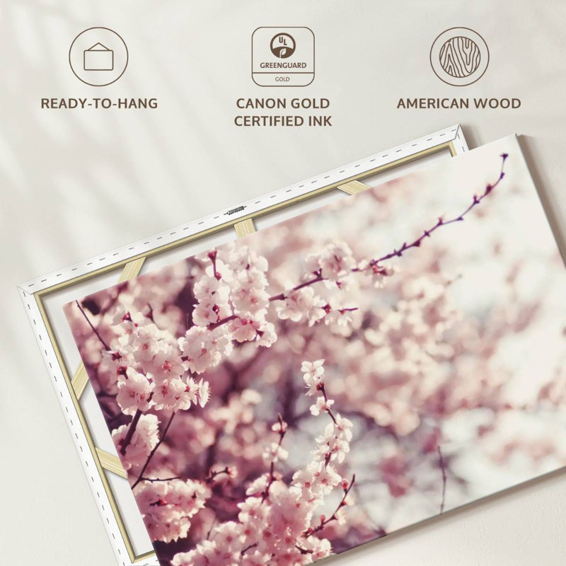 Delicate Cherry Blossoms Canvas Print, 32" H x 48" W x 1.25" D